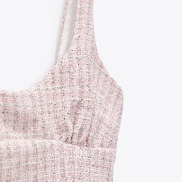 NWOT pink tweed ZARA crop - size L - Picture 10 of 12
